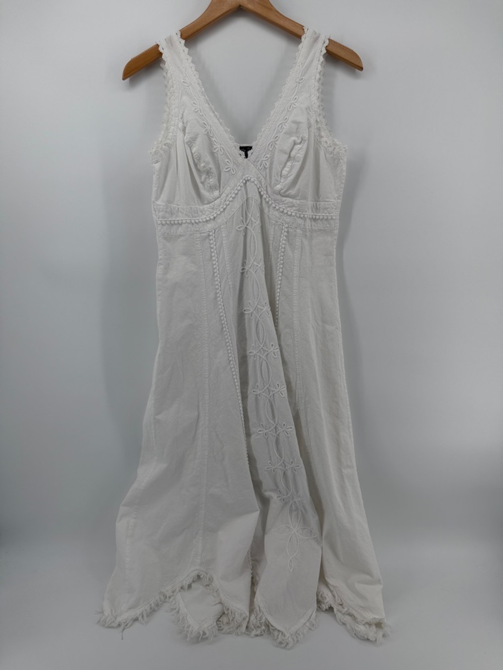 Gretty Zueger Cotton Bohemian Dress in White L A21